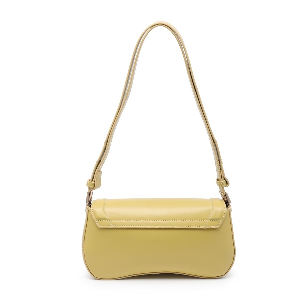 Minimalist Chic Curves Women’s Mustard Leather Sculpted Max Shoulder Bag - Picture 10 of 12